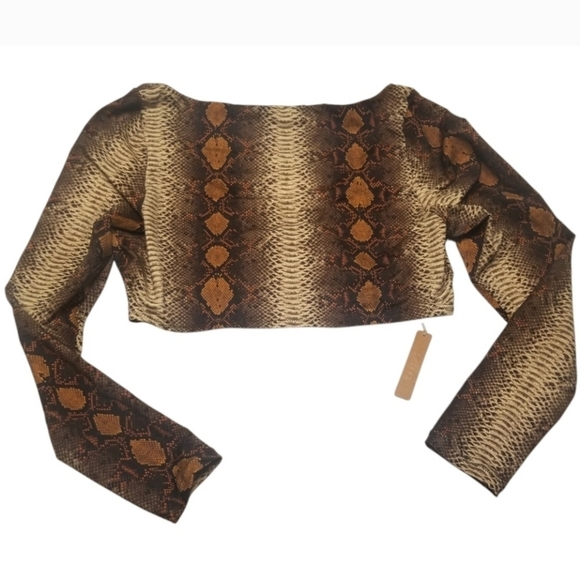 New! SKIMS Swim Long Sleeve Shrug Swim Top Desert Snake Print 2X - Picture 4 of 6